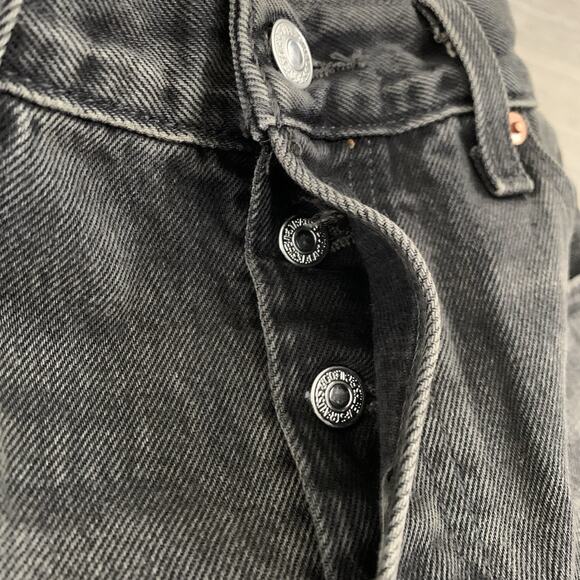 Levi’s Premium 501 90s Jeans Black Denim Button Fly Big E Size Tag 27x32 (29x32) - Picture 7 of 11